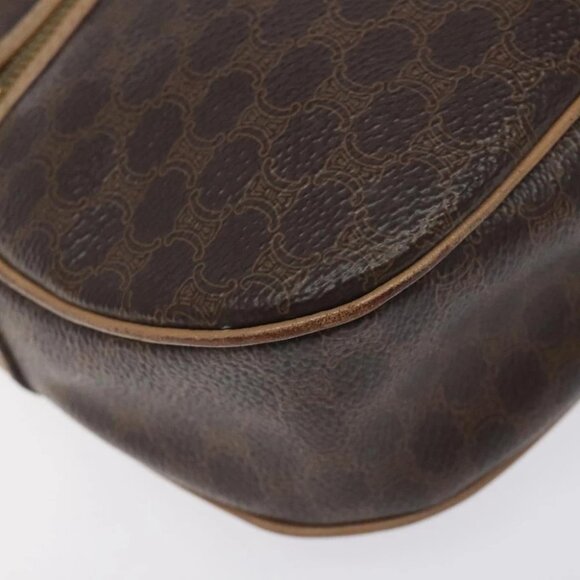 CELINE Macadam Canvas Shoulder Bag PVC Leather Brown Gold Auth - Picture 5 of 16